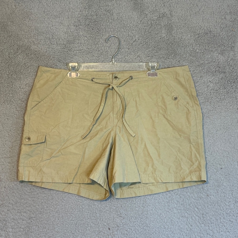 Columbia Sportswear Women's Petite PL Beige Khaki Cargo Shorts Drawstring
